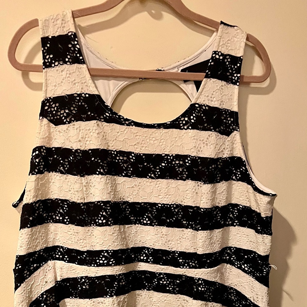 Lane Bryant Lace Black White Sleeveless Dress Size 24